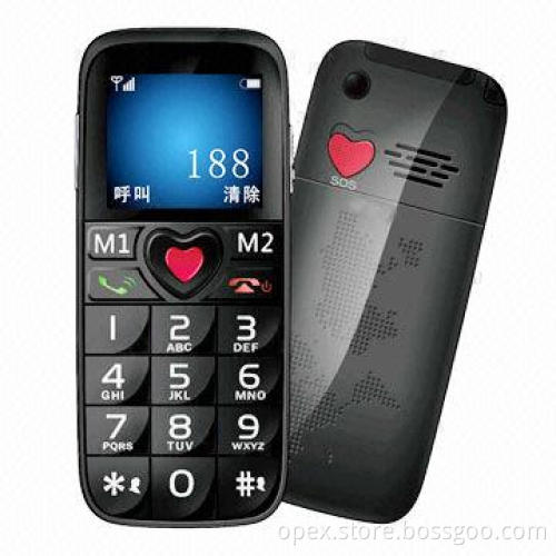 Senior safety phone, quad band, easy to use, large font and button, supports SOS, torch and FM radio